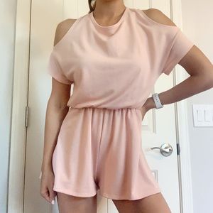 Baby Pink Off-Shoulder Romper